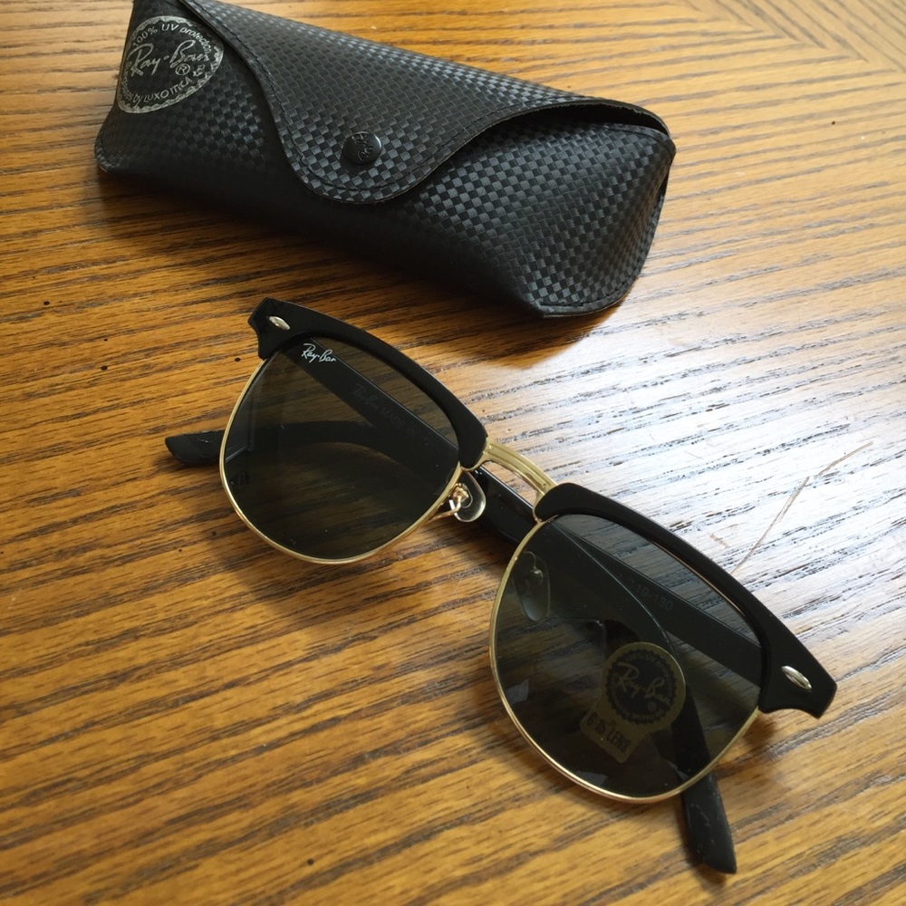 Ray Bans with Gold Accents